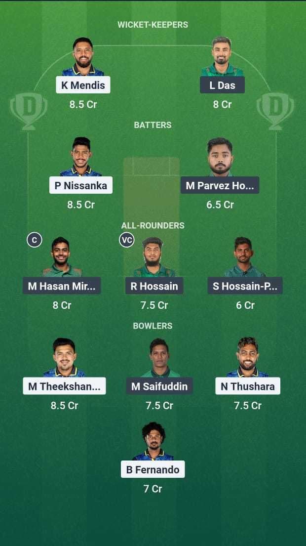 SL vs BAN 3rd T20I Dream 11 Team 